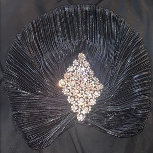 New with tags black turban with crystals